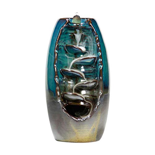 Bestlle Rückfluss Räuchergefäß Halter Keramik Wasserfall Rauch Räucherstäbchenhalter für Wohnzimmer Dekorationen Aromatherapie Diffusoren Ornament Wohnkultur