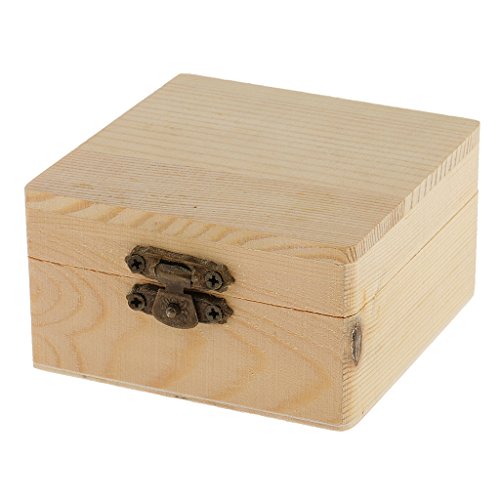 perfk Herz kleine Holzschatulle Schmuckkästchen Holzkiste Schmuckkiste Schmuck Holzbox Holz Aufbewahrungbox Geschenkbox - Holz3, 8x8x4.5cm