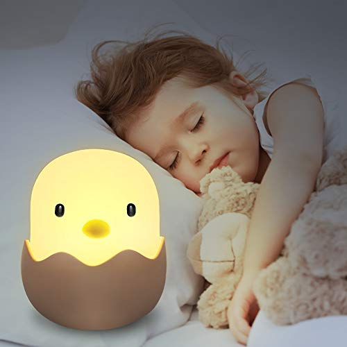 LED Nachtlicht Kinder, solawill Silikon LED Nachtlampe Baby Nachtleuchte mit Touch Schalter USB Aufladbar Schlummerleuchten für Babyzimmer, Schlafzimmer, Wohnräume, Camping Warmes weißes licht