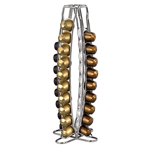 Xavax Kaffee-Kapselhalter (Kapselspender für 40 Nespresso-Kapseln) Kapselständer silber