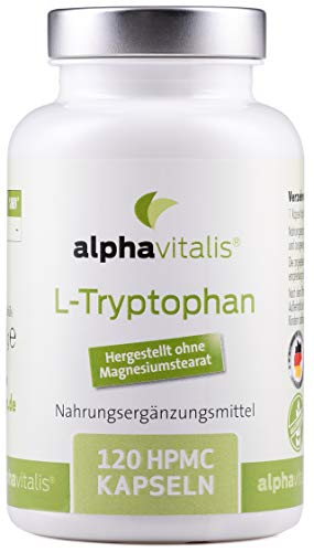 EINFÜHRUNGSPREIS - L-Tryptophan Kapseln - 500mg je Tagesdosis - 120 Kapseln - vegan und ohne Magnesiumstearat - Vorstufe von Serotonin und Melatonin