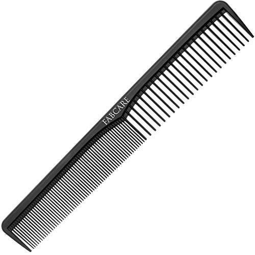 Carbon Kamm Antistatisch für Haare und Bart (18 cm) - Bruchfester Haarkamm aus hochfestem Carbon-Kunststoff - Haarschneidekamm und Bartkamm für Friseure