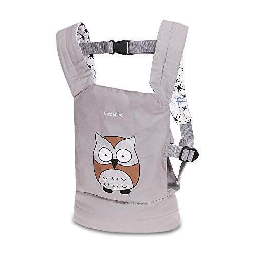 Puppentrage Kinder Baumwolle Nabance Puppentragetasche Puppenzubehör Kinder Spielzeug, Puppen Bauchtrage Tragetasche für Baby Puppe,Grau