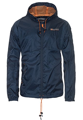 Geographical Norway Herren Regen Jacke Übergangs Windbreaker Outdoor Regenjacke [GeNo-18-Navy-Gr.3XL]
