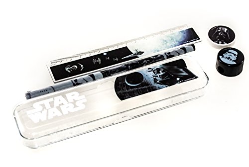 Star Wars Schreibset 5 tlg., Box, Lineal, Bleistift, Spitzer, Radiergummi. Schreibset, Schulschreibset, Schulanfang, Stiftebox, Stiftdose …