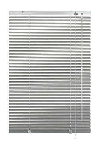 GARDINIA Alu-Jalousie, Sicht-, Licht- und Blendschutz, Wand- und Deckenmontage, Alle Montage-Teile inklusive, Aluminium-Jalousie, Silber, 80 x 130 cm (BxH)