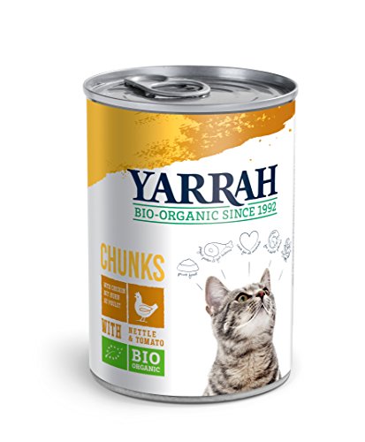 Yarrah Bio Katzenfutter Bröckchen Huhn 405g, 12er Pack (12 x 405 g)