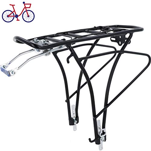 SCHOBERG Fahrrad Gepäckträger HINTEN Alu verstellbar für 24, 26, 28 Herren und Damen Fahrrad Universalbefestigungsset, schwarz max. Zuladung 25kg