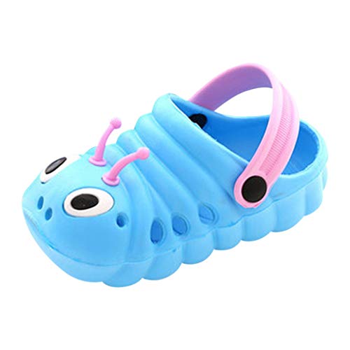 Dorical Süß Karikatur Caterpillar Hausschuhe Sommer Unisex Kleinkind Baby Jungs Mädchen Mädchen Indoor-Schuhe Sandalen Strand Sandalen Flip Schuhe Strandschuhe Badezimmer Schuhe(Blau,27 EU)