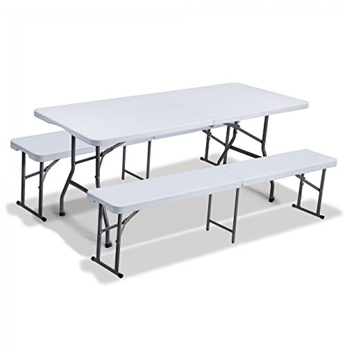 Strattore Bierzeltgarnitur aus Kunststoff Bierbank Klappbank Klapptisch Festzeltgarnitur Bierzeltgarnitur klappbare Gartengarnitur