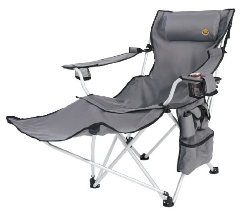 Grand Canyon Giga - faltbarer Campingstuhl mit Fußablage, Aluminium, grau/schwarz, 308019