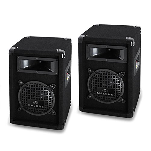 Paar Malone PW0622 passiv PA-Lautsprecher Beschallungstechnik 3-Wege PA-Boxen mit Subwoofer (16,5cm (6,5'), 500W, Klinke/Schraubklemme)