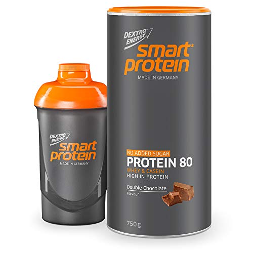 Dextro Energy Eiweisspulver Schoko | Whey Protein & Casein Proteinpulver Mix | Gratis Eiweiß Shaker
