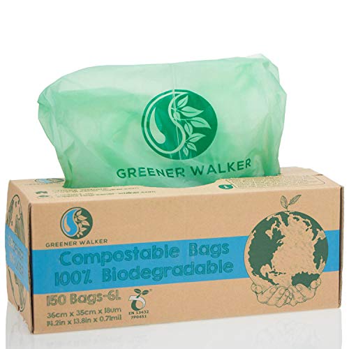 Greener Walker 100% Kompostierbare biologisch abbaubar 10L Müllbeutel-150 Müllsäcke