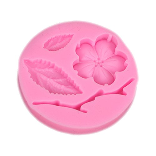 CAOLATOR Blumen Silikonform Fondant Form 3D Pfirsichblüte und Blatt Silikon Backform Marzipan Tortendeko Ausstecher Seife Dekoration Werkzeug für Fondant Kuchen Dekoration
