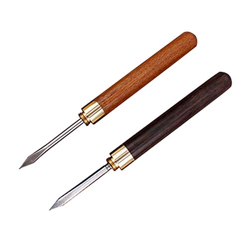 ysister 2 Stück tragbarer Stahl-Eispickel mit Deckel, Holzgriff, Zubehör für tragbares Tee-Set Edelstahl-Rosenholz-Tee-Nadel aus Ebenholz