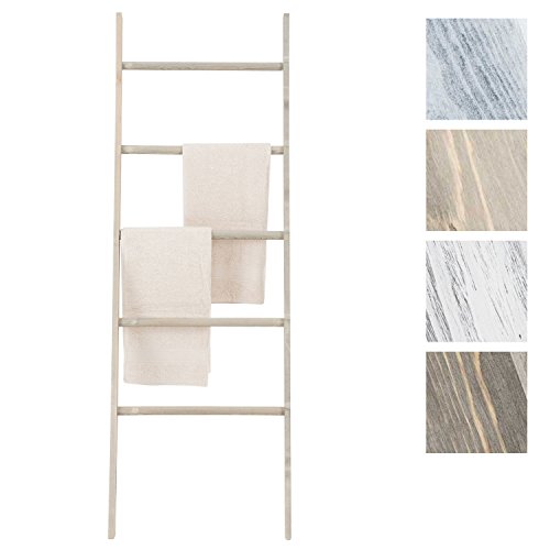 CLP Handtuchständer FIZ im Landhausstil I Handtuchhalter aus Blauglockenholz I Handtuchleiter mit 5 Sprossen I In verschiedenen Farben erhältlich Hellbraun