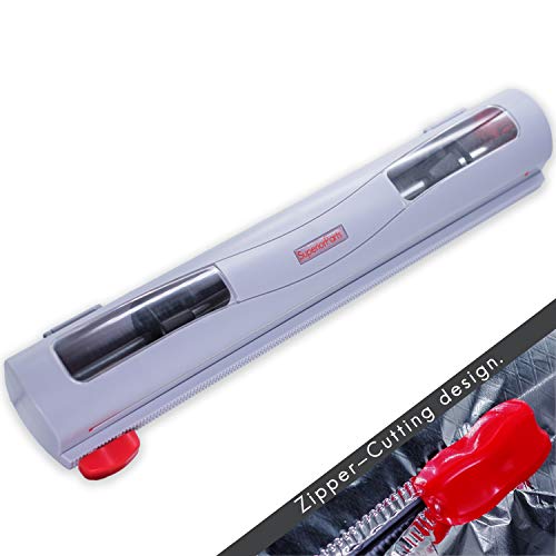 SuperiorParts Neuer Design Reißverschluss Folienschneider Frischhaltefolie Kunststoff Folie Folienspender Cling Film Cutter,Magnetic,Freier Installation,Einfach zu Handhaben,Ordentlich zu Schneiden
