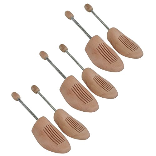 3 Paar Holz Spiralfeder Schuhspanner von Gr. 36-48 (Set von 3 Paar), Schuhspanner:44/45