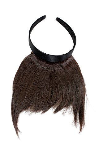 WIG ME UP  - HA071T-6 Clip-in Pony mit Haarreif und längeren Seitenhaar, besonders natürliche Wirkung, Braun (6)