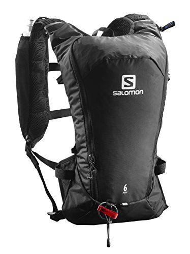 Salomon Leichter Lauf-Rucksack 7L, AGILE 6 SET, Schwarz, L40164500