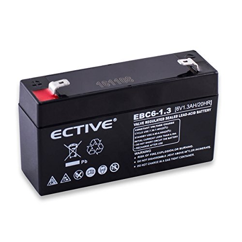 ECTIVE EBC-Serie | 6V 1,3Ah Bleiakku | 6 Varianten: 1,3Ah - 12Ah | 6 Volt AGM VRLA GEL Batterie zyklenfest | Wartungsfreier USV Bleigel Blei Akku