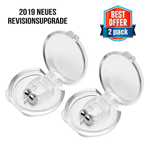Charminer Schnarchstopper, Premium Schnarch Stopper, Neue Ausgabe 2019, Neuartige Nasenklammer gegen Schnarchen, Anti Schnarch Hilfe, Nasenspreizer mit magnet Schnarchschutz inkl. Transportbox 2pcs