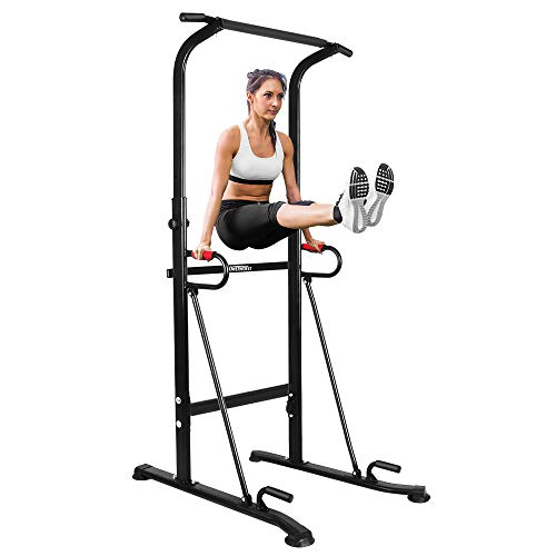 ONETWOFIT Multifunktions-Power-Tower für Erwachsene, höhenverstellbare Pull Up Station Home Workout Klimmzugstange Push Up Trainings- und Fitness-Station für zu Hause Dip Station OT130