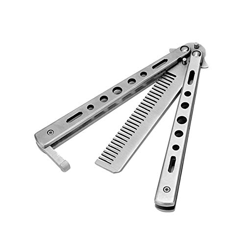Ballylelly-Professional Training Salon Edelstahl Falten Praxis Training Schmetterling Stil Kamm Handwerkzeug