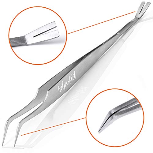 Helperfect 2in1 Profi Zeckenzange | Zeckenhaken + Zeckenpinzette Kombi-Tool aus hochwertigem Edelstahl | 100% schnelle & sichere Entfernung von Zecken jeder Größe bei Mensch, Hund, Katze