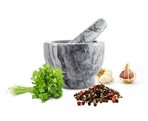 Sendez Mörser mit Stössel 2tlg aus Marmor Ø13 Schlegel Zerkleinerer Gewürzmörser 2,3 kg
