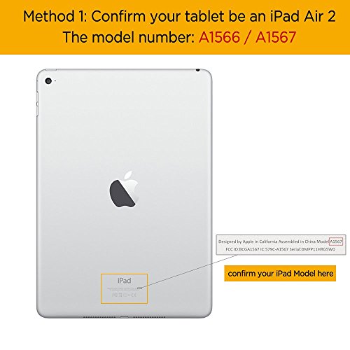 iPad Air 2 Hülle, EasyAcc Ultra Slim Cover Schutzhülle Bumper Lederhülle mit Standfunktion / Auto Sleep Wake Up Funktion für iPad Air 2 2014 Modell Number A1566/ A1567 - Schwarz, Ultra Slim