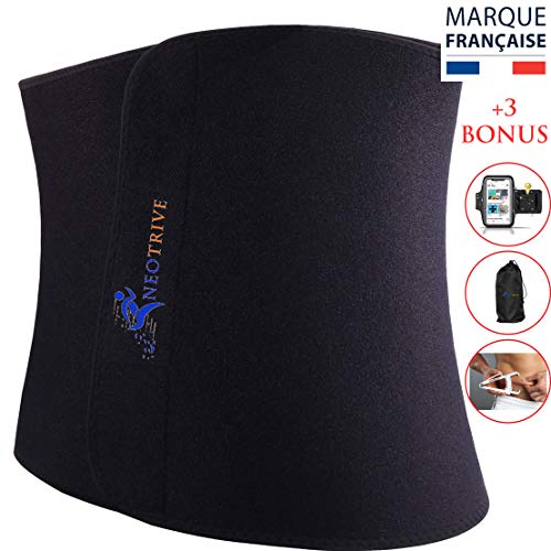 Neotrive bauchgürtel Fitnessgürtel Schwitzgürtel + Körperfett Tester Herren Damen Fitness gürtel Waist Trimmer zum Abnehmen Fettverbrennung Neopren Sport Saunagürtel Gewichtsverlust Sweat Belt