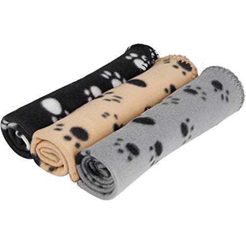 DIGIFLEX 3 x große weiche Fleecedecken für Hund oder Katze, 70 cm x 100 cm