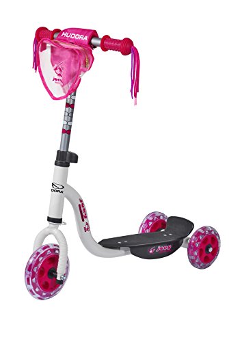 HUDORA Kinder-Roller Joey 3.0 weiß/pink, Scooter für Mädchen, Kinder Scooter, 11060