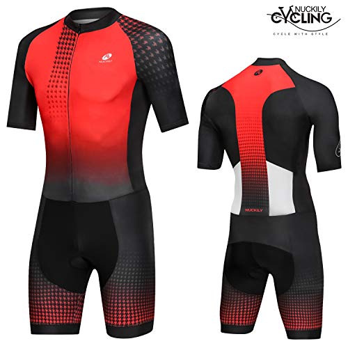 nuckily Triathlonanzug Herren Racing Tri Radfahren Skin Suit Bike Swim Run