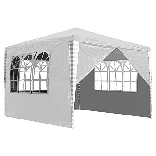 Hengda Gartenpavillon 3 x 3 m Pavillons mit 4 Seitenteile Partyzelt weiß für Festival oder Feier Gartenzelt