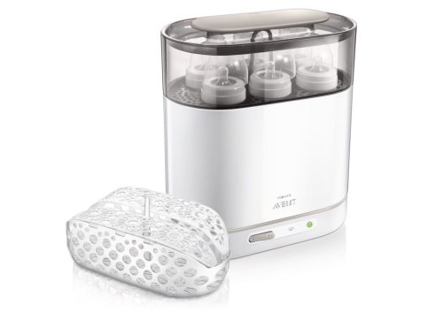 Philips Avent SCF287/02 Elektrischer 4-in-1 Dampfsterilisator, inkl. Flasche und Schnuller