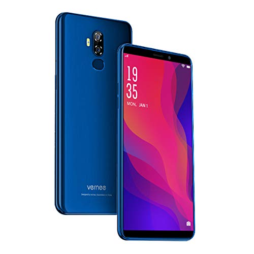 Vernee X2(2019) Dual SIM Smartphone Ohne Vertrag, Android 9.0 4G Handy, 6350 mAh große Akku, 3GB RAM 32GB ROM, 13MP+5MP Haupt/5MP Frontkameras, 6 Zoll 18: 9 HD-Display, Fingerabdruck, GPS(blau)