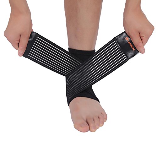 CAMBIVO 2 x Knöchelbandage, Sprunggelenk Bandage mit Klettverschluss, Kompression-Fußbandage für Plantarfasziitis, Achillessehnen, Fersensporn für Damen und Herren