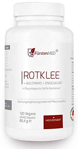 FürstenMED Rotklee (Isoflavone) + Wild Yams (Diosgenin) + Hopfen + Dong Quai - Menopause, PMS, Brustvergrößerung