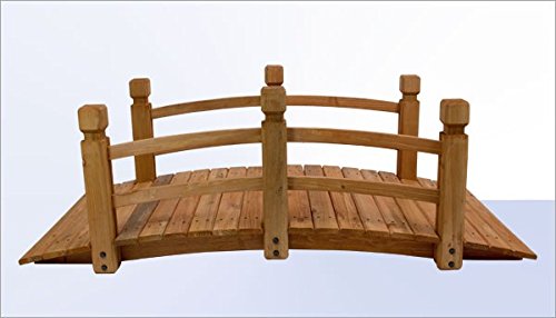 Gartenbrücke - Teichbrücke - Holzbrücke Natur LxBxH: 148x65x54 cm - Vollholz kesseldruckimprägniert