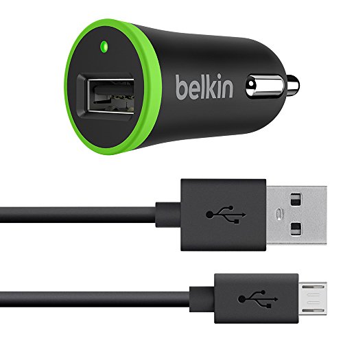 Belkin Universal KfZ-Ladegerät mit Micro-USB-Sync-/Ladekabel (10 Watt/2.1 A), schwarz
