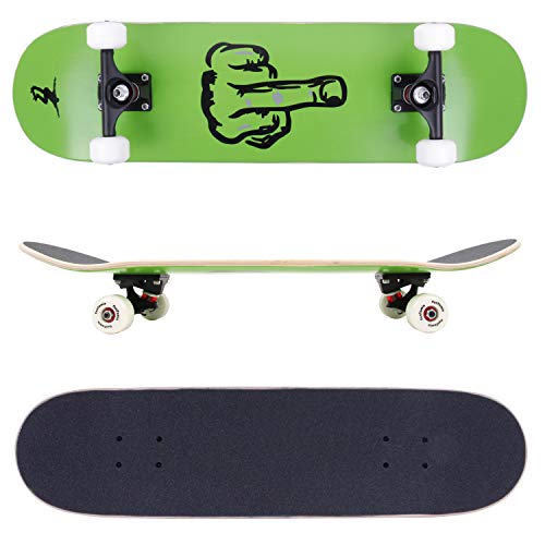 FunTomia Skateboard mit ABEC-11 Kugellager Rollenhärte 100A und 100% 7-lagigem kanadisches Ahornholz (Finger)