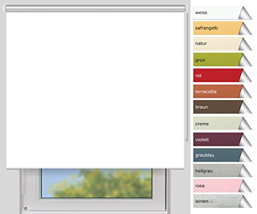 EFIXS Thermorollo Medium - 25 mm Welle - Farbe: weiss - Größe: 220x190 cm (Stoffbreite x Höhe) - Hitzeschutzrollo - Verdunklungsrollo - weitere Standard-Größen im Angebot wählbar