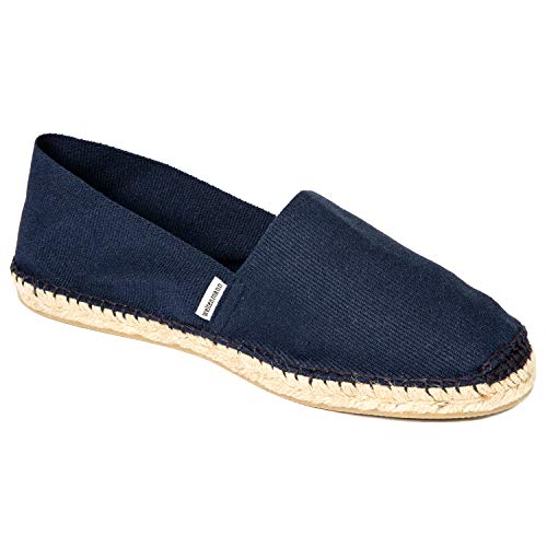 weltenmann Herren Slip-on Espadrilles aus Baumwolle mit Schuhbeutel, Marine, 43 | Handmade in Spain