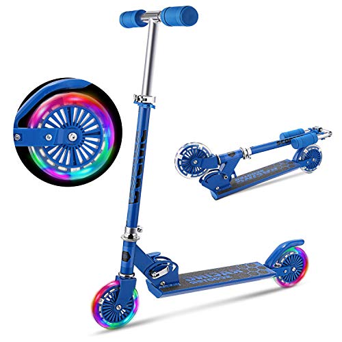 OUTCAMER Kinder Roller Faltbarer Tretroller für Kinder ab 3-10 Jahre, Kinder Scooter mit Verstellbarer Lenkstange und LED Räder ausgestattet 2,3 KG Kind Kick Scooter Max. Belastbarkeit 50KG