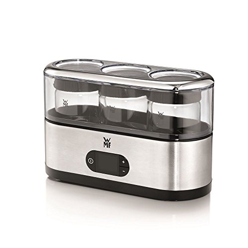 WMF KÜCHENminis Joghurtbereiter inklusive 3 Joghurt-to-go-Bechern (150ml), platzsparend, 15 Watt, cromargan matt/silber