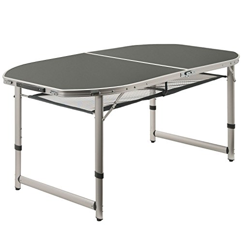 CampFeuer - Aluminium Klapptisch, Campingtisch, Falttisch, ca. 150 x 80 x 55/65/70 cm