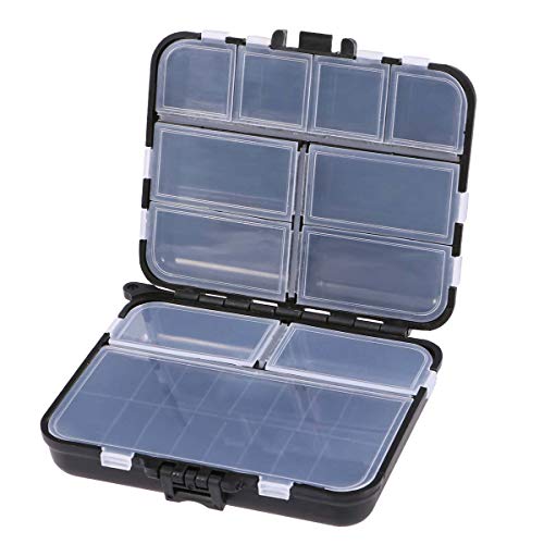 VORCOOL Fishing Tackle Box, Kunststoff Angelkasten Professionelle Angel Zubehör Aufbewahrungsbox (Schwarz)